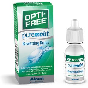 Opti-Free Puremoist Rewetting Drops, 0.4 Fl Oz (Pack of 2)