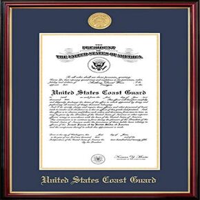 Campus Images CGCPT00111x14 Coast Guard Certificate Petite Frame with Gold Medallion, 11" x 14"