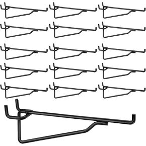 16 Pcs Metal Peg Board Hooks, 6" Pegboard Shelf Brackets Hooks Fits 1/4 Pegboard, Pegboard Shelf Hooks Peg Board Shelves for Organize Workbench, Garage, Craft Room, Retail Shop