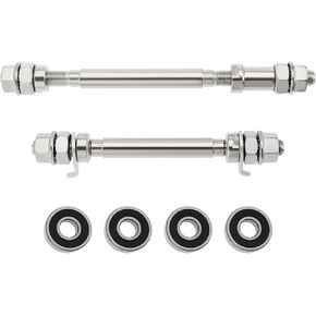 Create idea Durable Metal Wheel Hub Axle Set 140mm Front and 180mm Rear Mountain Bike Wheel Hub Axle with 4 Bearings Bicycle Spindle Shift Shaft Lever