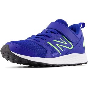 New Balance Kids Fresh Foam 650 V1 Bungee Lace with Top Strap Running Shoe, Team Royal/Bleached Lime Glo, 7 Wide US Unisex Toddler