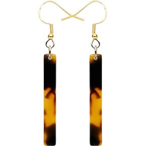 lianiser Acrylic Colorful Rectangle Dangling Earrings For Women, Cute Black White Red Green Orange Pink Purple Blue Yellow Drop Dangle Earrings For Women Trendy with Sterling Silver Hook