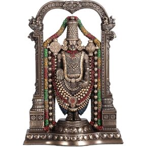 Veronese Design 8 3/8 Inch Lord Venkateswara as Balaji Cold Cast Resin Bronze Finish Statue