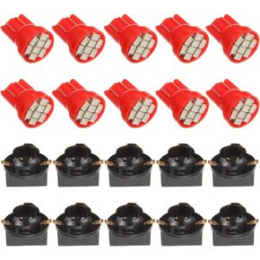 T10 8SMD Ice Blue LED 3020 DC 12V PC194 PC168 Vehicle width indicato Light Reading Light Tag Light with Twist Sockets (Pack of 20pcs)