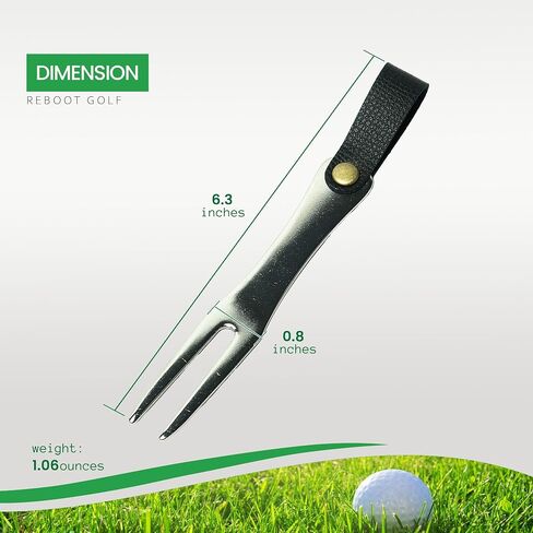 Reboot Golf Portable Stainless Steel Golf Green Fork with Genuine Leather Belt in Saudi Arabia