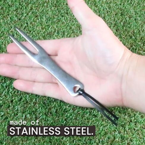 Reboot Golf Portable Stainless Steel Golf Green Fork with Genuine Leather Belt in Saudi Arabia