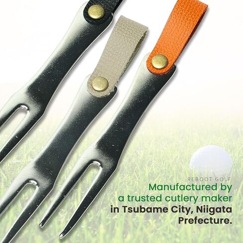 Reboot Golf Portable Stainless Steel Golf Green Fork with Genuine Leather Belt in Saudi Arabia