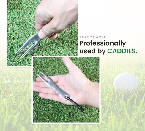 Reboot Golf Portable Stainless Steel Golf Green Fork with Genuine Leather Belt in Saudi Arabia