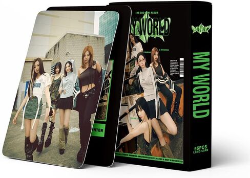 بطاقات Kpop Aespa Lomo 55 قطعة من بطاقات صور الألبوم الجديد My World بطاقات صور صغيرة Aespa هدية للمعجبين (عالمي)... in Saudi Arabia
