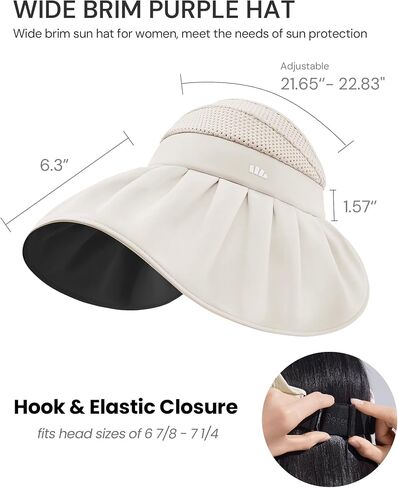 BENEUNDER Large Brim Foldable Sun Visor for Women UPF50+ UV Protection in Saudi Arabia