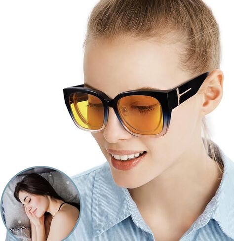 SIPHEW Blue Light Blocking Fit Over Glasses for Women, Fashion Computer Gaming Phone TV Glasses Anti Eyestrain, Sleep Better in Saudi Arabia