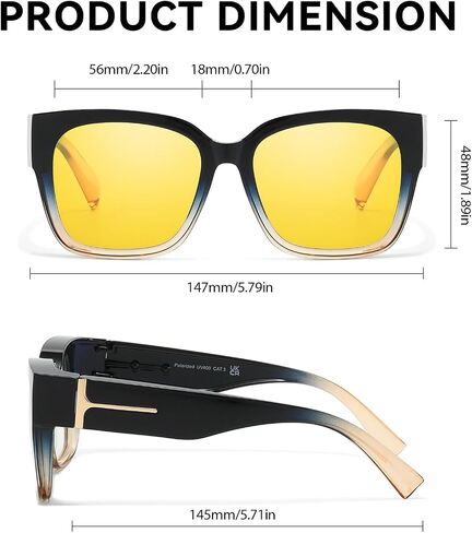 SIPHEW Blue Light Blocking Fit Over Glasses for Women, Fashion Computer Gaming Phone TV Glasses Anti Eyestrain, Sleep Better in Saudi Arabia