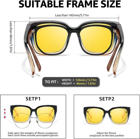 SIPHEW Blue Light Blocking Fit Over Glasses for Women, Fashion Computer Gaming Phone TV Glasses Anti Eyestrain, Sleep Better in Saudi Arabia