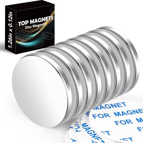 Kitchen Essentials,Super Strong Neodymium Magnet,Cocina Accesorios,Powerful Disc Magnets with Double-Sided Adhesive for Fridge,Craft,DIY,and Office Magnets,1.26Inch X 0.12Inch - 5Pcs in Saudi Arabia