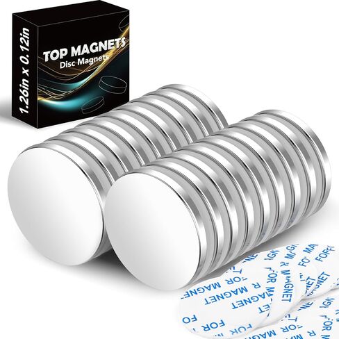 Kitchen Essentials,Super Strong Neodymium Magnet,Cocina Accesorios,Powerful Disc Magnets with Double-Sided Adhesive for Fridge,Craft,DIY,and Office Magnets,1.26Inch X 0.12Inch - 5Pcs in Saudi Arabia