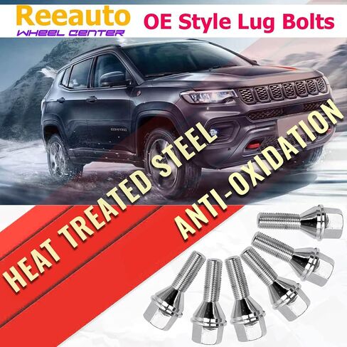 12x1.25 Wheel Stud Lug Bolts, 2.45 Inch 28mm Shank 19mm Hex Conical Seat Replacement for 2018-2022 Compass, 2014-2022 Cherokee, 2014-2020 Renegade, Set of 20 in Saudi Arabia