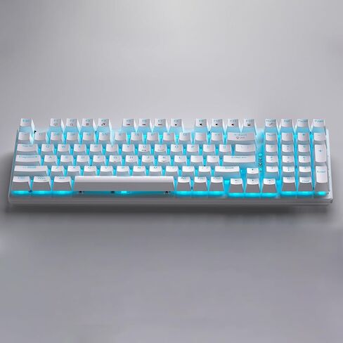 لوحة مفاتيح وماوس ميكانيكية للألعاب، 98 مفتاحًا بإضاءة خلفية LED مع مفتاح أزرق عائم باللون الرمادي، ماوس ألعاب RGB مريح مع مجموعة لوحة ماوس، لوحة مفاتيح سلكية مضادة للشبح لألعاب الكمبيوتر المحمول in Kuwait