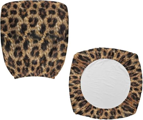 Leopard Print Office Chair Covers, 2 Piece Office Chair Protector Cover, Breathable Washable Computer Desk Chair Cover, Universal Office Chair Covers in Kuwait