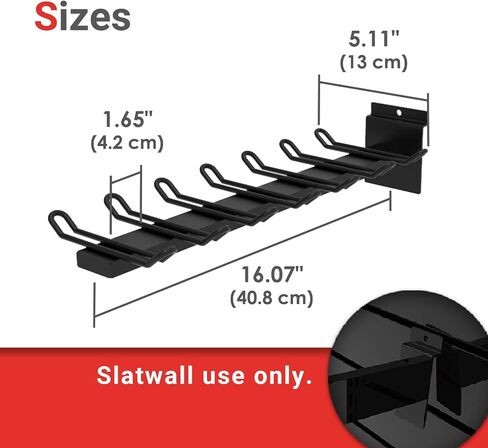 Baseball Bat Holder to Hold 6, 8, 12 Bats, Sports Softball Bat Slatwall Storage Vertical Display Rack, Slatwall Accessories (6 Bats Holder - 3 Pack, Black) in Saudi Arabia