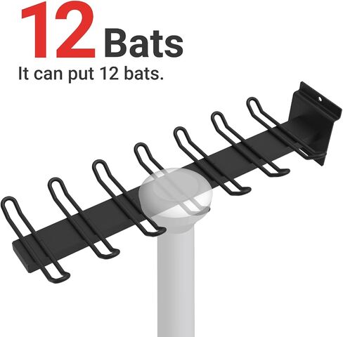 Baseball Bat Holder to Hold 6, 8, 12 Bats, Sports Softball Bat Slatwall Storage Vertical Display Rack, Slatwall Accessories (6 Bats Holder - 3 Pack, Black) in Saudi Arabia
