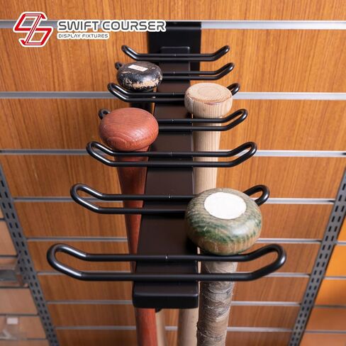 Baseball Bat Holder to Hold 6, 8, 12 Bats, Sports Softball Bat Slatwall Storage Vertical Display Rack, Slatwall Accessories (6 Bats Holder - 3 Pack, Black) in Saudi Arabia