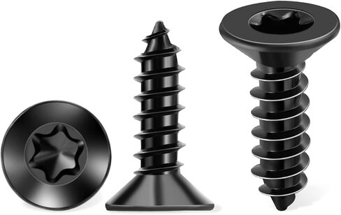 100 PCS #6 x 1" Flat Head Torx/Star Wood Screws, 18-8 (A2) Stainless Steel, Full Threaded & Black Coated for Durability, T15 Drive Bit Included, No.6 X 1" Multipurpose Screw by TPOHH in Saudi Arabia