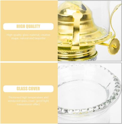 Large Chamber Oil Lamps, 2 PCS Glass Clear Kerosene Lamp Indoor Decorative Vintage Hurricane Lamp Oil Lantern in Saudi Arabia