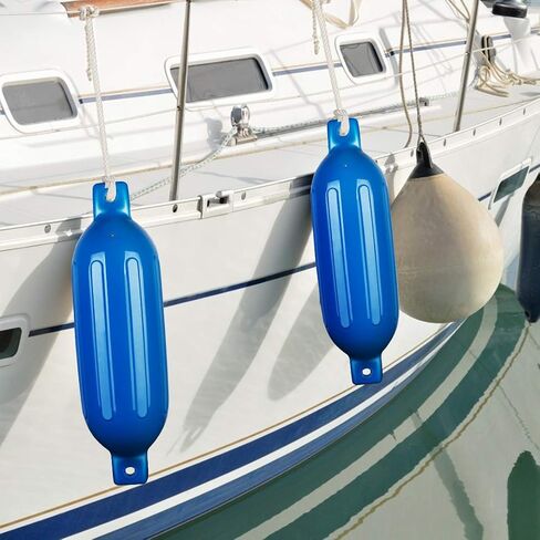 VIVOHOME Vinyl Ribbed Boat Fenders 4 Pack, Boat Bumpers with Ropes, Needles, and Pump to Inflate Fit for Yachts, Sailing Dinghies, Bass Boats, Black in Saudi Arabia