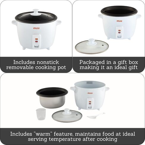 IMUSA 1.5cup Electric Ceramic Rice Cooker, White in Saudi Arabia