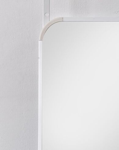 48"x 14" Door Mirror, Full Length Mirror Wall Mounted, Over The Door Mirror, Full Body Mirror, Hanging Mirror Rounded Corner -White in Saudi Arabia