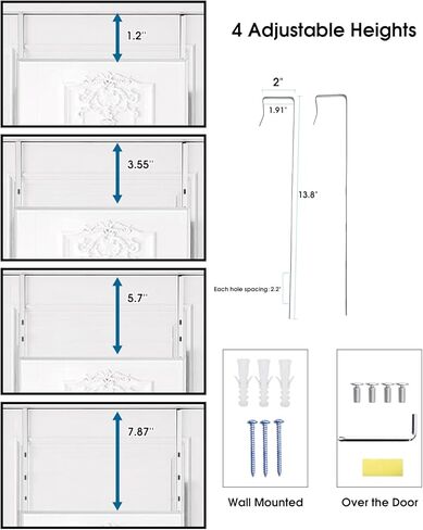 48"x 14" Door Mirror, Full Length Mirror Wall Mounted, Over The Door Mirror, Full Body Mirror, Hanging Mirror Rounded Corner -White in Saudi Arabia