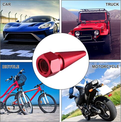 أغطية جذعية للصمام من الألومنيوم، 5 قطع من أغطية صمامات إطارات عجلة السيارة مقاومة للتسرب والغبار مع 5 قطع من قلوب الصمامات، مناسبة عالميًا لسيارات الدفع الرباعي والشاحنات والدراجات النارية وملونة in Kuwait
