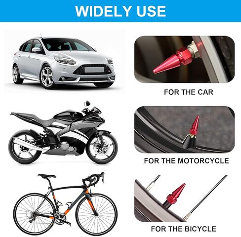 أغطية جذعية للصمام من الألومنيوم، 5 قطع من أغطية صمامات إطارات عجلة السيارة مقاومة للتسرب والغبار مع 5 قطع من قلوب الصمامات، مناسبة عالميًا لسيارات الدفع الرباعي والشاحنات والدراجات النارية وملونة in Kuwait