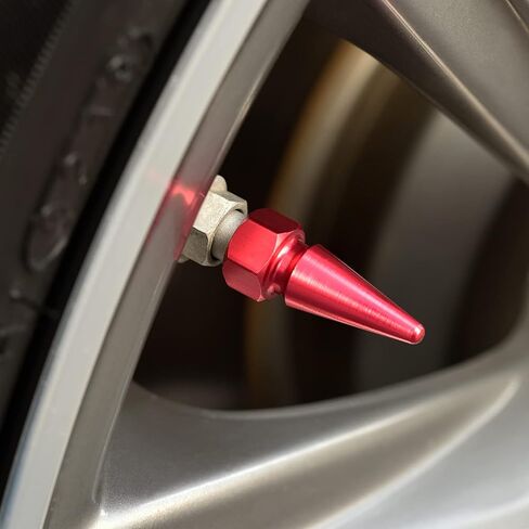 أغطية جذعية للصمام من الألومنيوم، 5 قطع من أغطية صمامات إطارات عجلة السيارة مقاومة للتسرب والغبار مع 5 قطع من قلوب الصمامات، مناسبة عالميًا لسيارات الدفع الرباعي والشاحنات والدراجات النارية وملونة in Kuwait