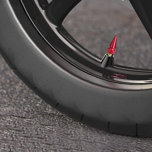 أغطية جذعية للصمام من الألومنيوم، 5 قطع من أغطية صمامات إطارات عجلة السيارة مقاومة للتسرب والغبار مع 5 قطع من قلوب الصمامات، مناسبة عالميًا لسيارات الدفع الرباعي والشاحنات والدراجات النارية وملونة in Kuwait