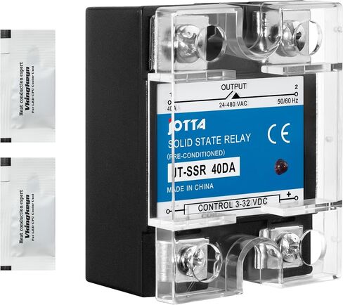 JOTTA مرحل الحالة الصلبة Zero Crossing مرحلة واحدة SSR-40DA مدخل غلاف أسود 3-32VDC مخرج 24-480VAC تيار 40A SSR مع غطاء بلاستيكي in Kuwait