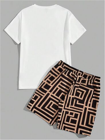 SOLY HUX Men's 2 Piece Summer Outfits Cartoon Graphic Short Sleeve T Shirt and Shorts Set in Saudi Arabia
