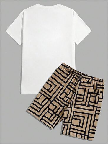 SOLY HUX Men's 2 Piece Summer Outfits Cartoon Graphic Short Sleeve T Shirt and Shorts Set in Saudi Arabia