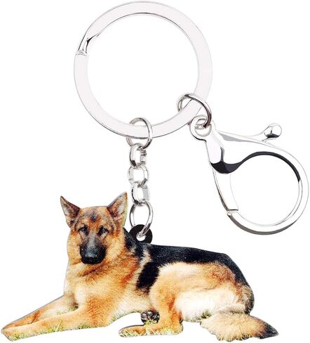 DOWAY Acrylic Dog Keychain Charm, German Shepherd Dog Key Ring Cute Keychains Car Key Chain for Kids Adults Gift Jewelry in Saudi Arabia