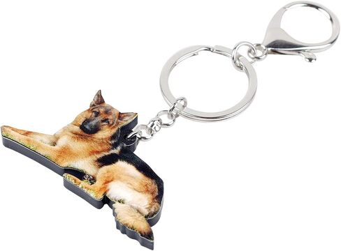 DOWAY Acrylic Dog Keychain Charm, German Shepherd Dog Key Ring Cute Keychains Car Key Chain for Kids Adults Gift Jewelry in Kuwait