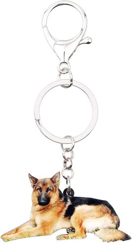 DOWAY Acrylic Dog Keychain Charm, German Shepherd Dog Key Ring Cute Keychains Car Key Chain for Kids Adults Gift Jewelry in Kuwait