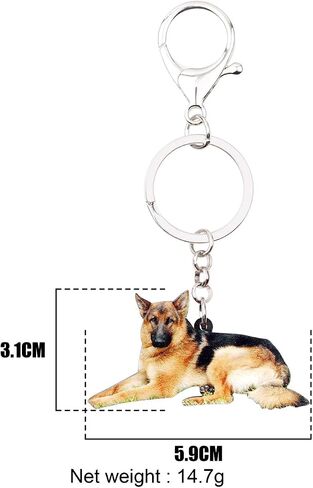 DOWAY Acrylic Dog Keychain Charm, German Shepherd Dog Key Ring Cute Keychains Car Key Chain for Kids Adults Gift Jewelry in Kuwait
