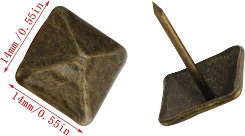 أظافر مربعة مزخرفة yyangz 60 قطعة 14 × 14 مم / 0.55 × 0.55 بوصة مسامير رأس مدببة مربعة الشكل مخروطية عتيقة، مسامير أثاث، دبابيس دفع ديكور الأجهزة، قطعة مربعة in Saudi Arabia