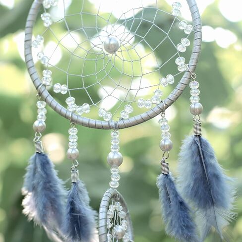 Dream Catcher Bedroom Decor,DEECAS Handmade Feather Woven Wall Hanging Boho Macrame Craft for Kids Room Teen Girls Home Decor Pruple 2pc in Saudi Arabia