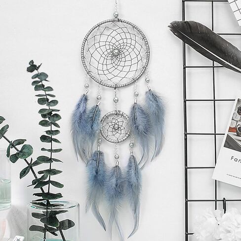 Dream Catcher Bedroom Decor,DEECAS Handmade Feather Woven Wall Hanging Boho Macrame Craft for Kids Room Teen Girls Home Decor Pruple 2pc in Saudi Arabia