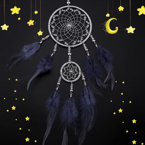 Dream Catcher Bedroom Decor,DEECAS Handmade Feather Woven Wall Hanging Boho Macrame Craft for Kids Room Teen Girls Home Decor Pruple 2pc in Saudi Arabia