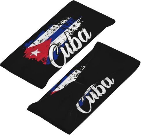 Cute Cuba Flag Sports Headband Sweatbands Headband Wicking Elastic Hairband for Women Men in Kuwait
