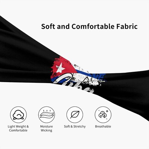 Cute Cuba Flag Sports Headband Sweatbands Headband Wicking Elastic Hairband for Women Men in Kuwait