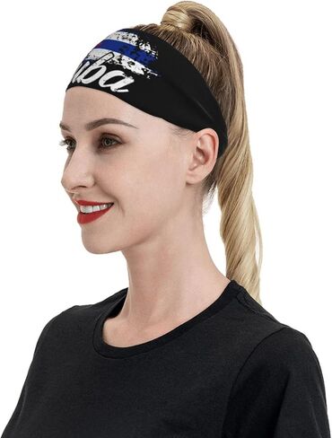 Cute Cuba Flag Sports Headband Sweatbands Headband Wicking Elastic Hairband for Women Men in Kuwait