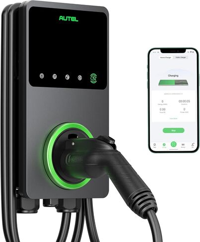 Autel MaxiCharger Home Smart Electric Vehicle (EV) Charger, 40 Amp Level 2 Wi-Fi and Bluetooth Enabled EVSE, Indoor/Outdoor Car Charging Station, with in-Body Holster and 25-Foot Cable（6-50 Plug） in Kuwait